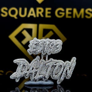 Pingente de Hip Hop com Letra Personalizada, Personalize Seu Nome de Sorte, Pingente de Número de Hip Hop Masculino, Pingente de Moissanite, Joias de Hip Hop Ice Out, Prata 925