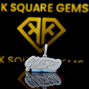 Pingente de Hip Hop com Número Personalizado, Personalize Sua Letra da Sorte, Pingente de Número de Hip Hop Masculino, Pingente de Moissanite, Joias de Hip Hop Ice Out