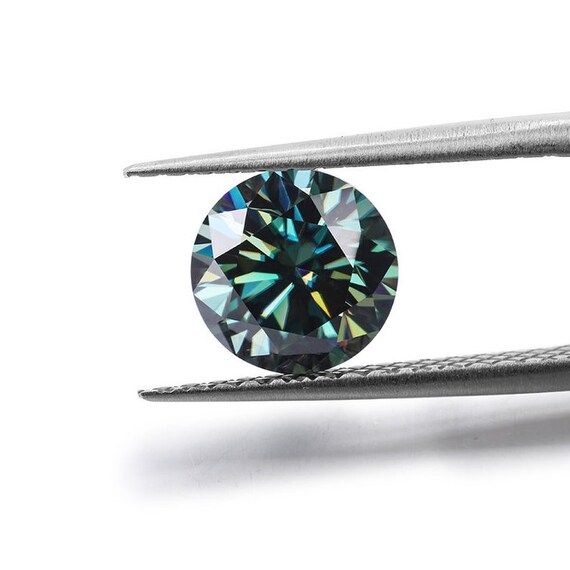 Peacock Blue Color Loose Moissanite Round Cut 8.90 to 11.00 MM VVS