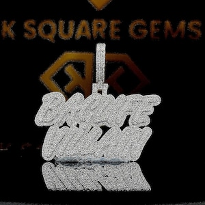 Colgante de hip hop con letras personalizadas, personalice su carta de la suerte, colgante de número de hip hop para hombres, colgante de moissanita, joyería de hip hop Ice Out