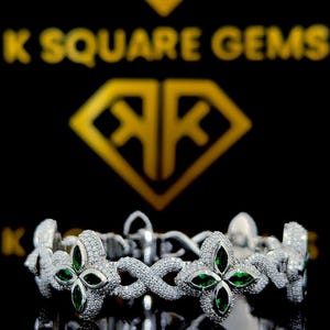 Nowość Iced Out Clovers Moissanite Bransoletki Kubański Łańcuch 925 Srebro Biżuteria Bransoletki Dla Mężczyzn I Kobiet, Pass Diamond Tester