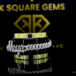 6-calowa bransoletka Iced Out Cuban, 925 srebro próby VVS okrągła Moissanite Miami Cuban link bransoletka, prezent dla niej/niego, spersonalizowana bransoletka z imieniem