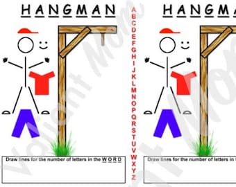 Hangman Game - Printable/Digital Download for Kids Road Trip Activity