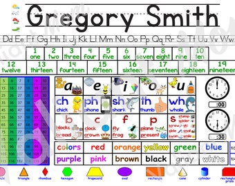 1st Grade Personalized Learning Helper - Printable/Digital Download