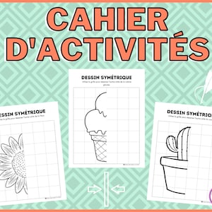 Cuaderno de dibujo simétrico imprimible | Libro para colorear | Actividades para aprender a dibujar | Preescolar y primaria | PDF