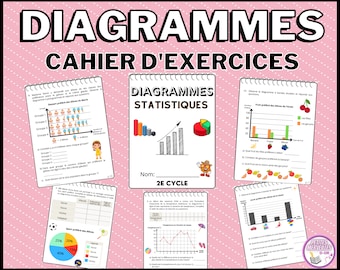 Französisches Arbeitsbuch zum Ausdrucken für Kinder | STATISTISCHE DIAGRAMMS| Mathematik| Druckbare Bildungsressource für Lehrer