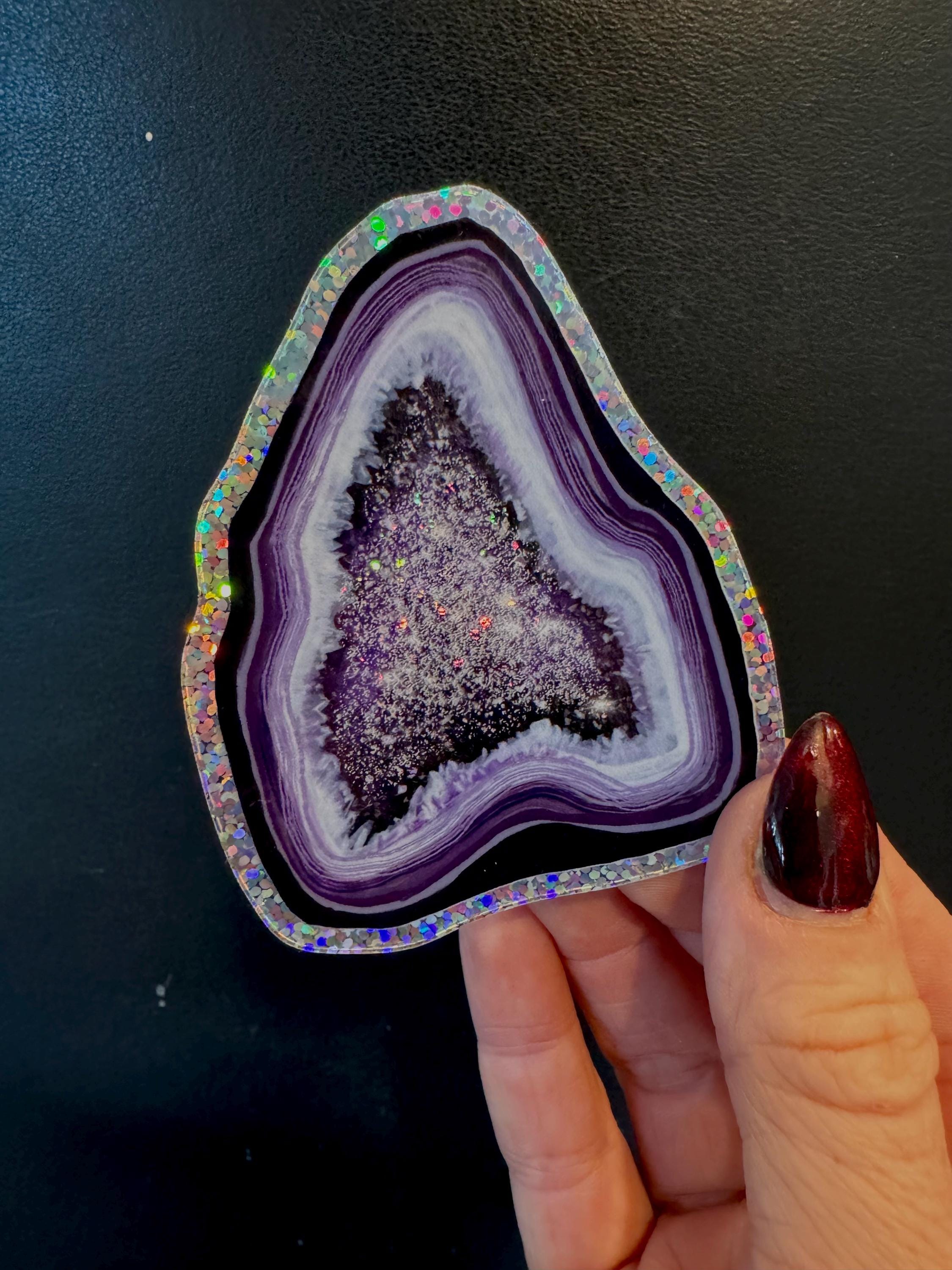 Geode Sticker Amethyst Geode Glitter Decal Sticker, Witchy Hydro Jug Sticker, Crystal ...