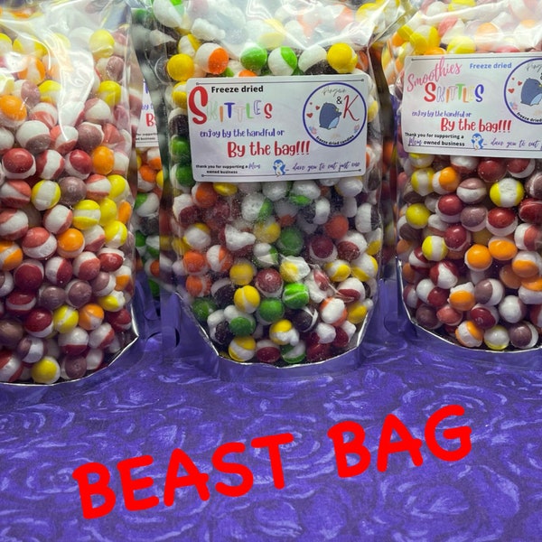 Extra large Freeze Dried Skittles-2 pack, over a pound and a half of Candy, FREE SHIPPING, You choose your flavors, Freeze Dried Skittles