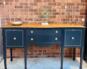 SOLD - Upcycled Serpentine Sideboard