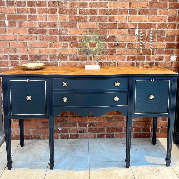 SOLD - Upcycled Serpentine Sideboard