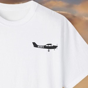 Custom Cessna Tail Number T-Shirt for pilots - Personalized Aviation Tee, Aircraft Enthusiast Gift, Pilot Shirt, Flying, Pilot Gift