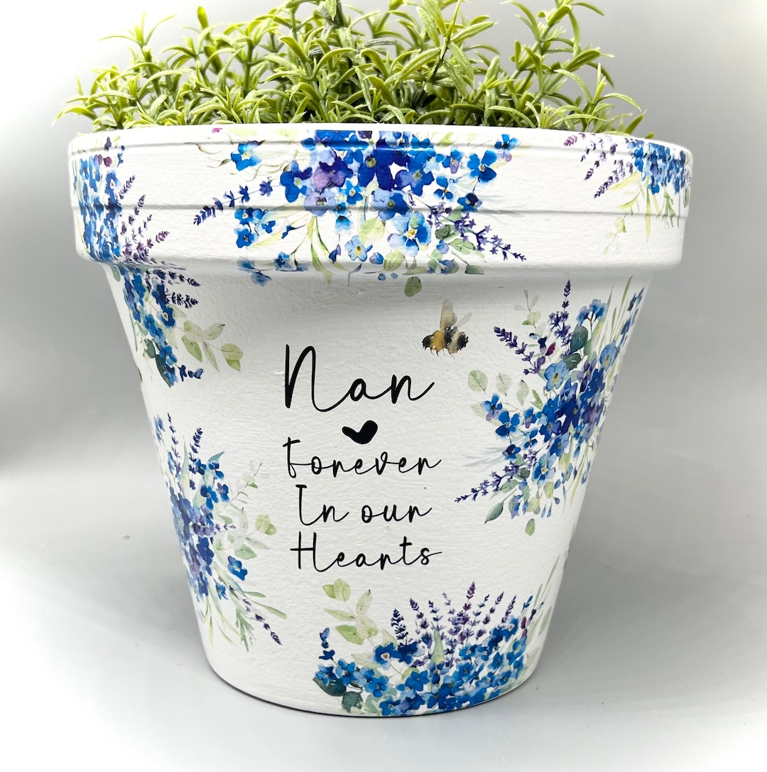 Personalised Memorial Plant Pot, Bereavement Planter, in Loving Memory