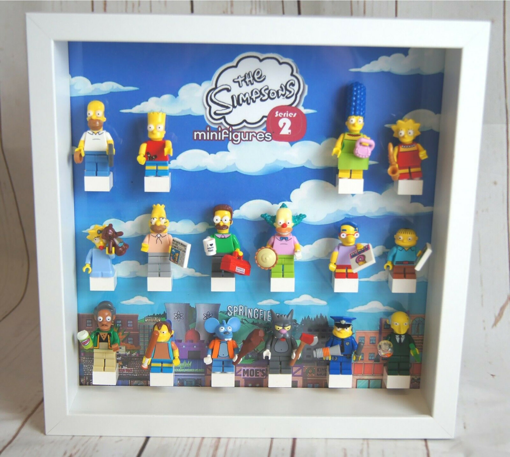 Simpsons Series 1 Acrylic Display Case Frame for LEGO Minifigures 