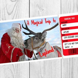 Custom / Personalised Surprise Gift Travel Ticket - Boarding Pass LAPLAND Going to See Santa!