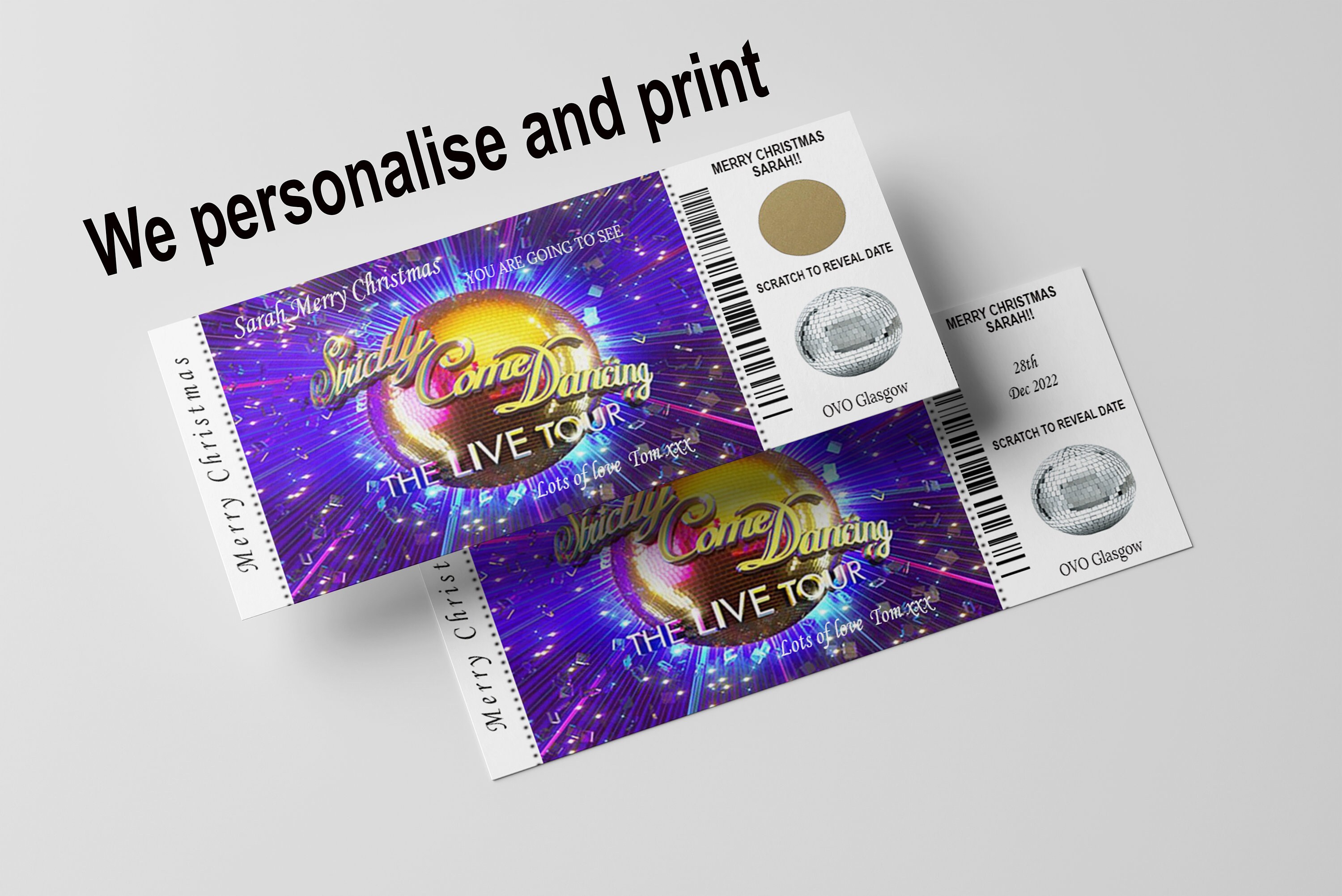 Surprise Trip Ticket strictly Come Dancing Live Tour Scratch Etsy UK