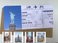 NEW YORK Surprise Holiday Boarding Pass & Envelope Holiday gift for Birthday Anniversary Option for Scratch Reveal