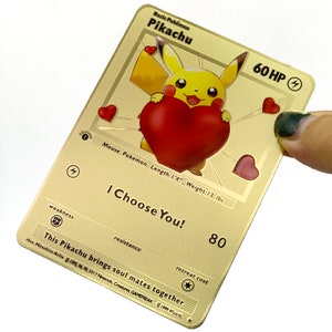 Pokemon Gold METAL Custom Card: I Choose You Pikachu & Eevee! An Amazing  Gift With FREE SHIPPING! - Card Games, Facebook Marketplace