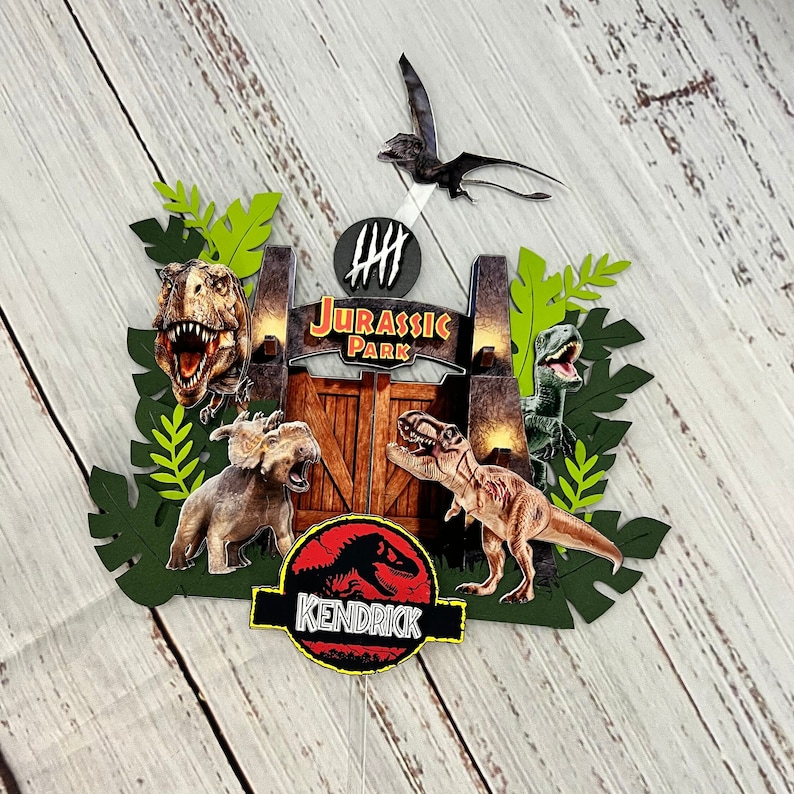 Jurassic Park Cake Topper Jurassic World Cake Topper Etsy