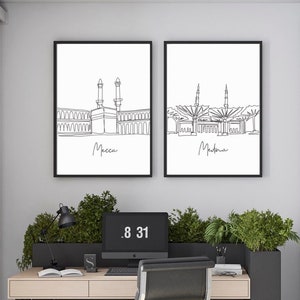 Haramain - Mecca & Madina Line Art