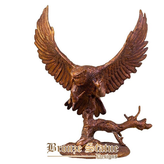 Bronze Owl Sculpture Eagle Owl Statue Animal Animal Bronze Owl Etsy