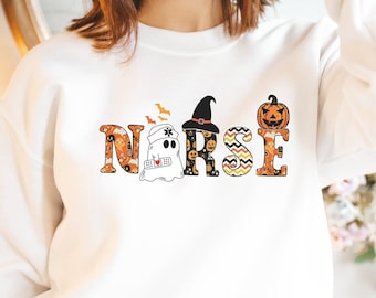 Nurse sweatshirt, Nurse Halloween Sweatshirt, Halloween nurse shirt, nursing student, Halloween nurse RN gift