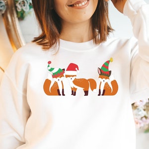 Fox Christmas shirt, Winter Sweatshirt, Christmas Crewneck, Cute Christmas sweater, Cozy christmas sweatshirt, Holiday fox sweatshirt, Fox T