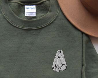 Embroidered Ghost Shirt, Halloween Ghost Shirt, Momma and Baby Ghost, Ghost Shirt, Fall Sweatshirt Women, Halloween Crewneck, Spooky Season