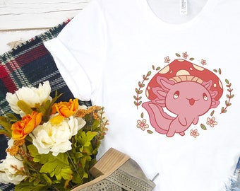 TShirt Axolotl, chemise Kawaii, chemise Salamandre, pull champignon, Goth pastel, chemise animal Hipster, chemise Japan Anime, t-shirt vintage