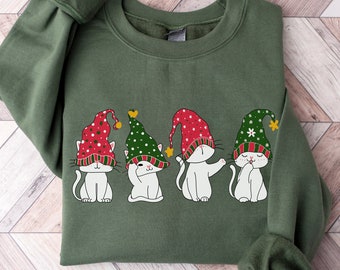 Cat Christmas Sweater, Christmas cats Sweatshirt, Christmas sweatshirt, Cat Sweatshirt, gift for cat lovers