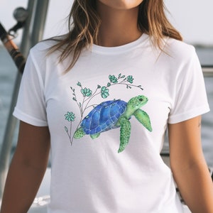 Turtle Shirt, Ocean Tshirt, Cute Sea Turtle Shirt, Beach Tee Shirt, Animal Lover shirt, Beach Life Shirt, Summer Tee, Beach Vacation Tshirt
