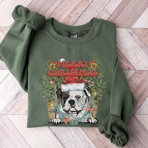 Bulldogge Weihnachtsshirt, Bulldogge Weihnachtsshirt, Retro Weihnachtsshirt, Bulldogge Weihnachtsshirt, Bulldogge Liebhaber Geschenk