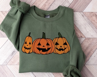 Halloween Crewneck Sweatshirt, Pumpkin Sweatshirt, Fall shirt, Pumpkin Sweatshirt for women, Jack O Lantern Sweatshirt