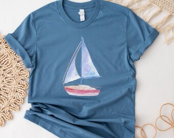 Sailing Shirt, Watercolor Sweatshirt, Sweater for Sailing, Nautical Sweatshirt, Boating Shirt, Shirt Sailboat, Boat Lover Gift, Water Lovers