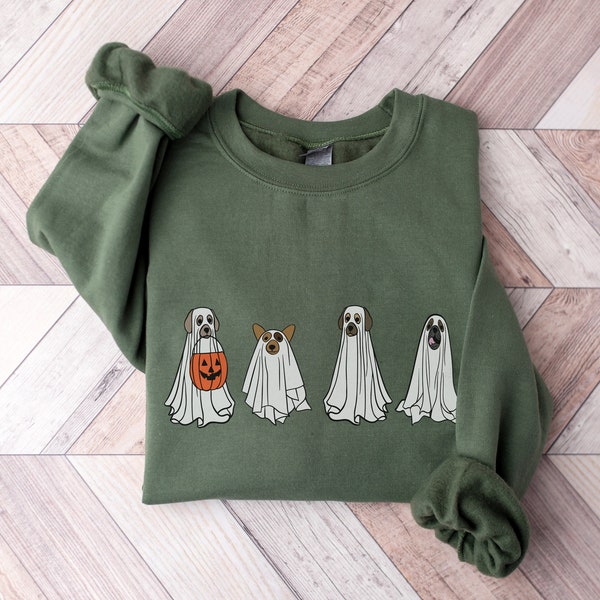 Geisterhunde, Halloween Geisterhunde, Geister Sweatshirt, Gruselige Jahreszeit, Halloween Crewneck, Halloween Hunde Sweatshirt
