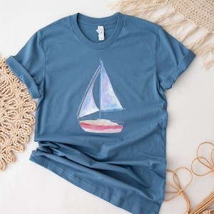 Sailing Shirt, Watercolor Sweatshirt, Sweater for Sailing, Nautical Sweatshirt, Boating Shirt, Shirt Sailboat, Boat Lover Gift, Water Lovers