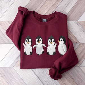 Penguin Sweater, Cute Penguin Shirt, Animal Lover Pullover, Unisex Sweatshirt, Gift For Girlfriend, Penguin sweatshirt, Christmas Crewneck