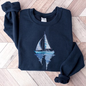 Sailing shirt, Watercolor Sweatshirt, Sweater sailing, nautical sweatshirt, boating shirt, shirt sailboat, Captain shirt, Lake life shirt