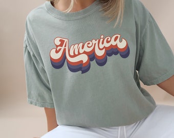 Retro America Shirt: 4th of July Comfort Colors Tee
