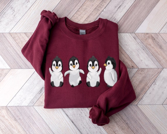 Penguin Sweater, Cute Penguin Shirt, Animal Lover Pullover, Unisex Sweatshirt, Gift For Girlfriend, Penguin sweatshirt, Christmas Crewneck