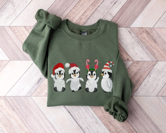 Christmas Sweatshirt Penguins Nature Lovers Sweatshirt Penguin Crewneck Penguin Lover Shirt Penguin Sweater Cute Penguin Pullover Etsy