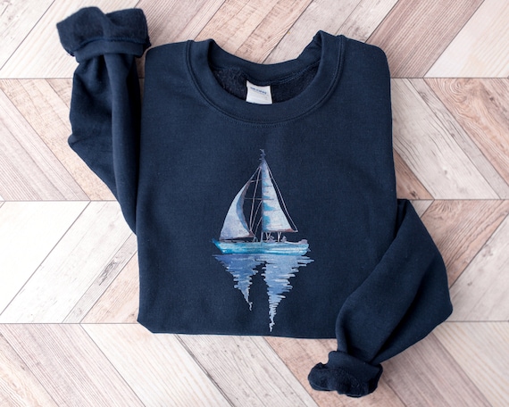 Sailing shirt, Watercolor Sweatshirt, Sweater sailing, nautical sweatshirt, boating shirt, shirt sailboat, Captain shirt, Lake life shirt
