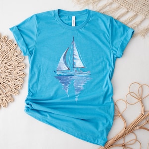 Sailing Shirt, Watercolor Sweatshirt, Sweater for Sailing, Nautical Sweatshirt, Boating Shirt, Shirt Sailboat, Boat Lover Gift, Water Lovers