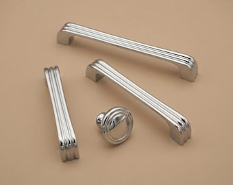 Polerowane chromowane uchwyty do szuflad, niklowane gałki do szafek, uchwyty do szafek kuchennych