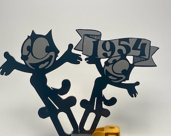 Custom Felix the Cat License Plate Topper: Classic Car Accessory