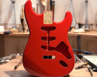 Fiesta Red ST Body Vintage SSS Poly 3 lbs. 14 oz.