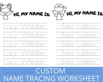 Personalized Name Tracing worksheet, handwriting practice sheet, name tracing practice, Preschool worksheet, writing practice, kids page