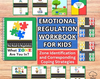 Emotional Regulation Workbook for Kids, Calming Corner Tool, Self-Regulation Strategies, ASD Support, SEL Coping Skills, ADHD Therapy