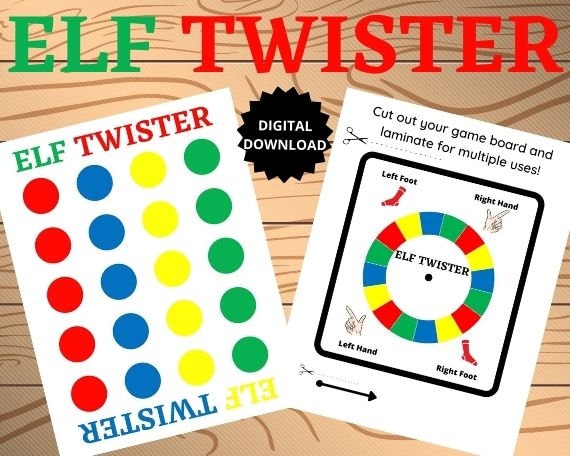 Elf Twister Elf on the Shelf Printable Christmas Elf Prop