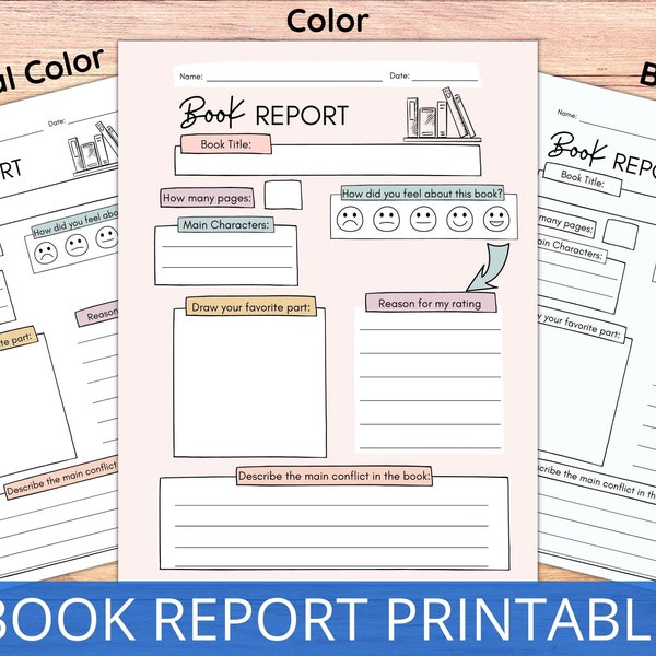 the report of the week merch Book Report - Book Review - Printable book report - reading worksheet - reading log - reading tracker - kids activity - homeschool - pdf