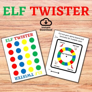 Elf Twister Printable Game, Easy Elf Idea, Elf Game Printable ...